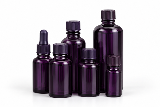 Violettglas Flaschen