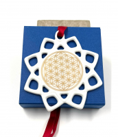 Porzelan-Amulett mit der Blume des Lebens