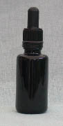 20 ml Violett-Glasflasche mit Pipette weiß oder schwarz